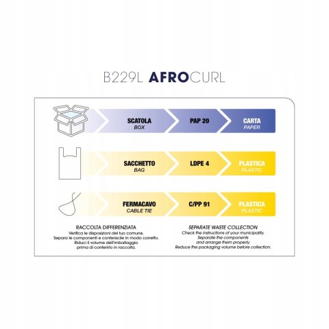 B229 L AfroCurl 9 mm curling iron - Professional curling iron for small curls B229 L AfroCurl 9 mm curling iron - Professional curling iron for small curls