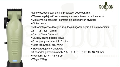 B536 GORDON Vector Liner professional, high-performance hair clipper