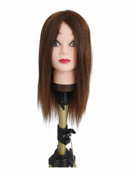 Hairdresser's Training Head 100% Human Hair Length 40 Cm