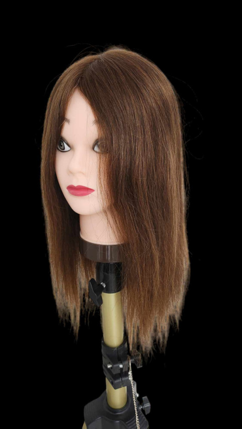 Hairdresser's Training Head 100% Human Hair Length 40 Cm