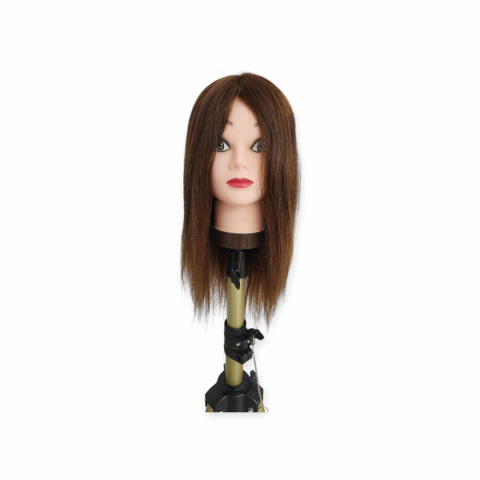 Hairdresser's Training Head 100% Human Hair Length 40 Cm